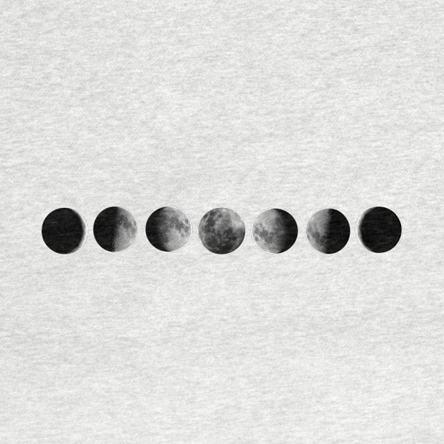 Moon Phases Photography in White Background Horizontal by hclara23